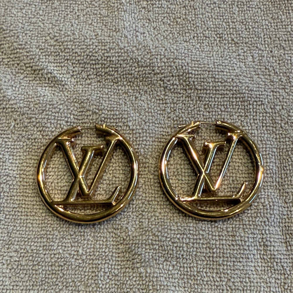 Louis Vuitton Gold Logo Earrings